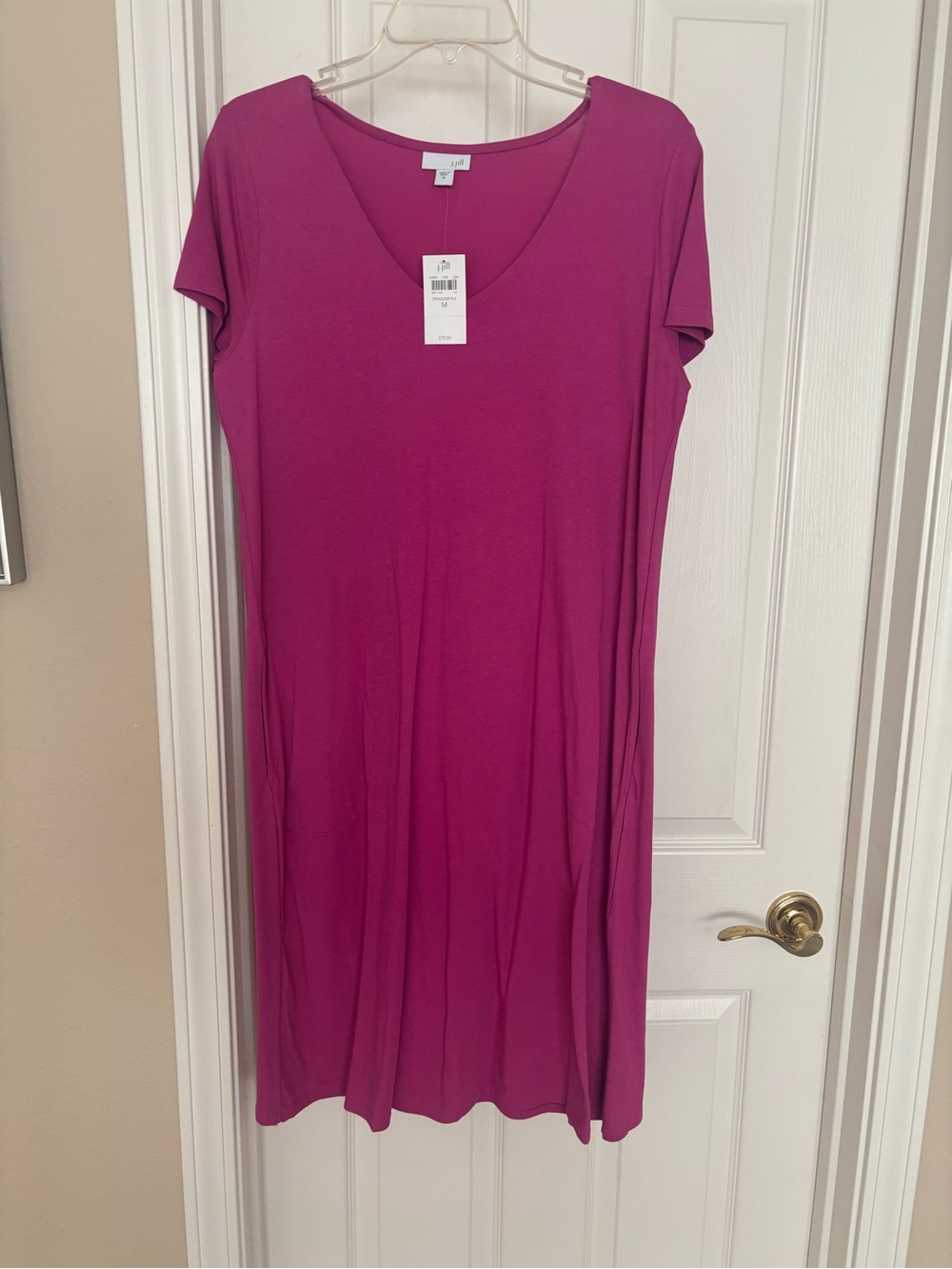 Jjill V-Neck Short Sleeve Dress - Magenta